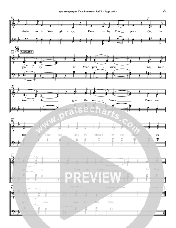 Oh The Glory Of Your Presence Choir Vocals (SATB) (Steve Fry)