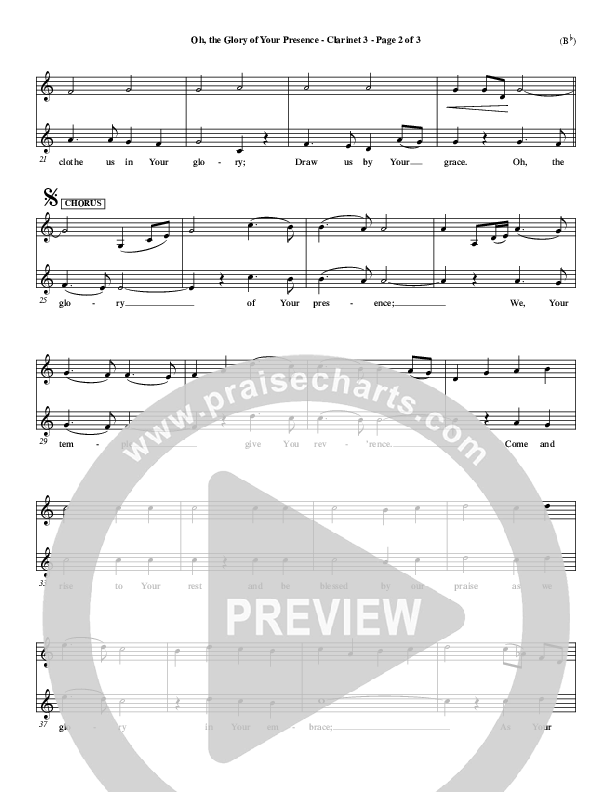 Oh The Glory Of Your Presence Clarinet 3 (Steve Fry)