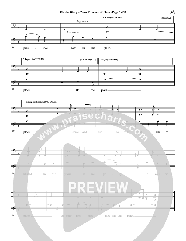 Oh The Glory Of Your Presence Contrabass (Steve Fry)