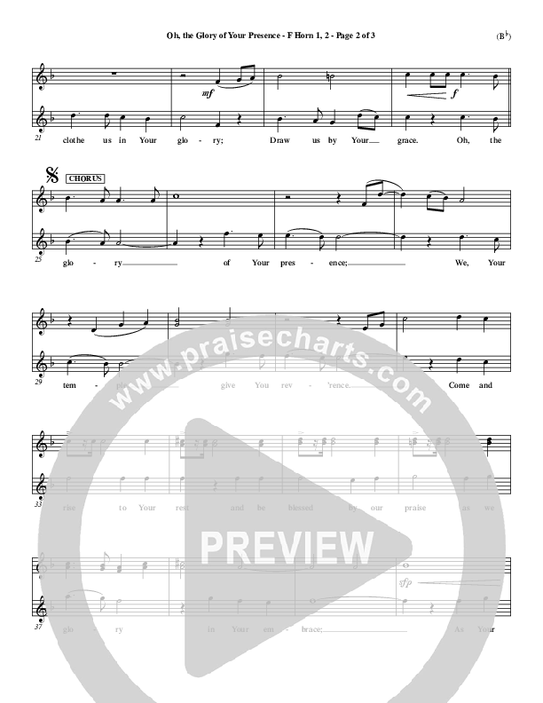 Oh The Glory Of Your Presence French Horn 1/2 (Steve Fry)