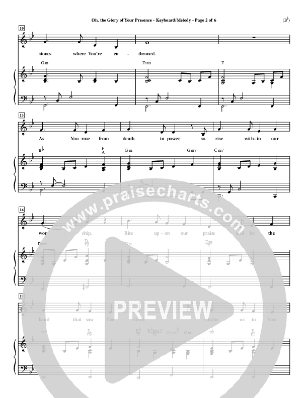 Oh The Glory Of Your Presence Lead Sheet (Steve Fry)