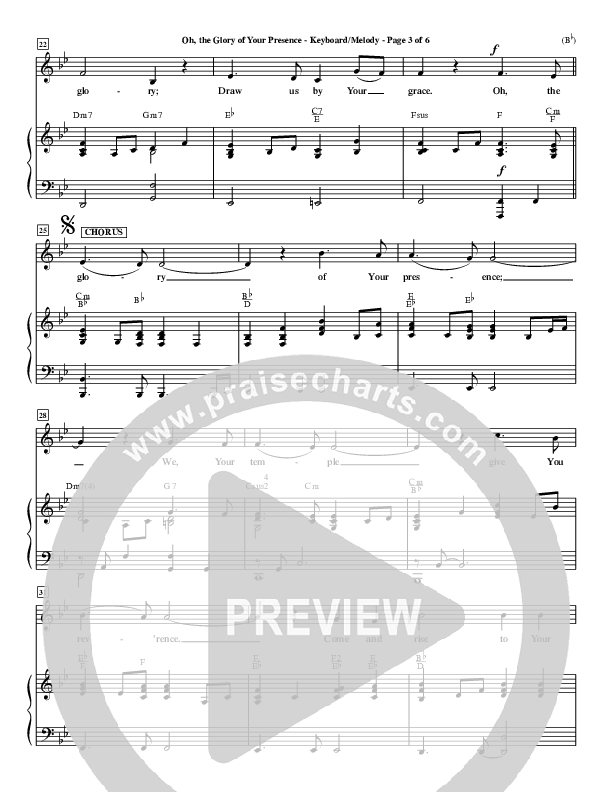 Oh The Glory Of Your Presence Lead Sheet (Steve Fry)