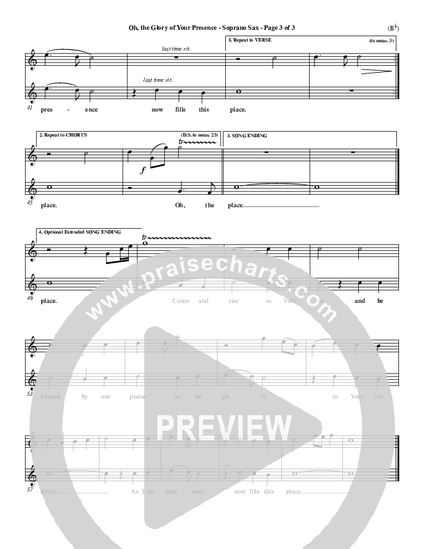 Oh The Glory Of Your Presence Soprano Sax (Steve Fry)