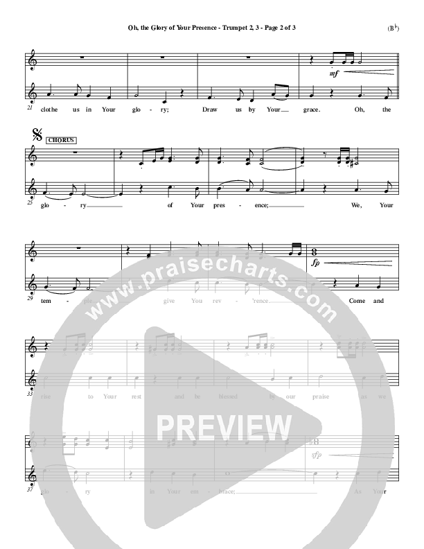 Oh The Glory Of Your Presence Trumpet 2/3 (Steve Fry)