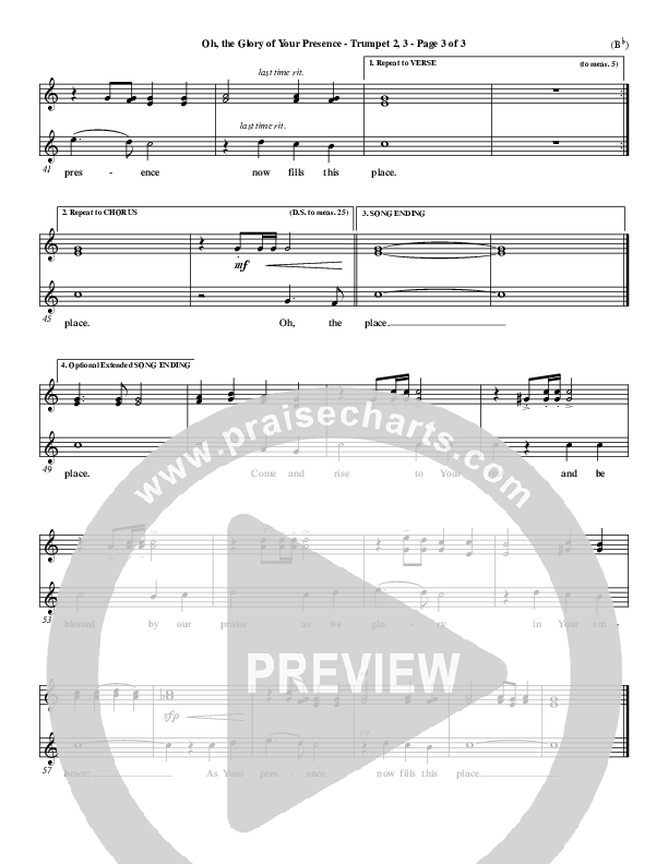 Oh The Glory Of Your Presence Trumpet 2/3 (Steve Fry)