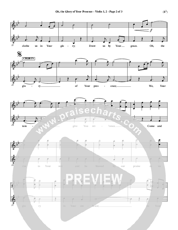 Oh The Glory Of Your Presence Violin 1/2 (Steve Fry)