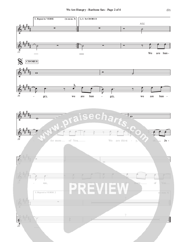 We Are Hungry Bari Sax (Brad Kilman)