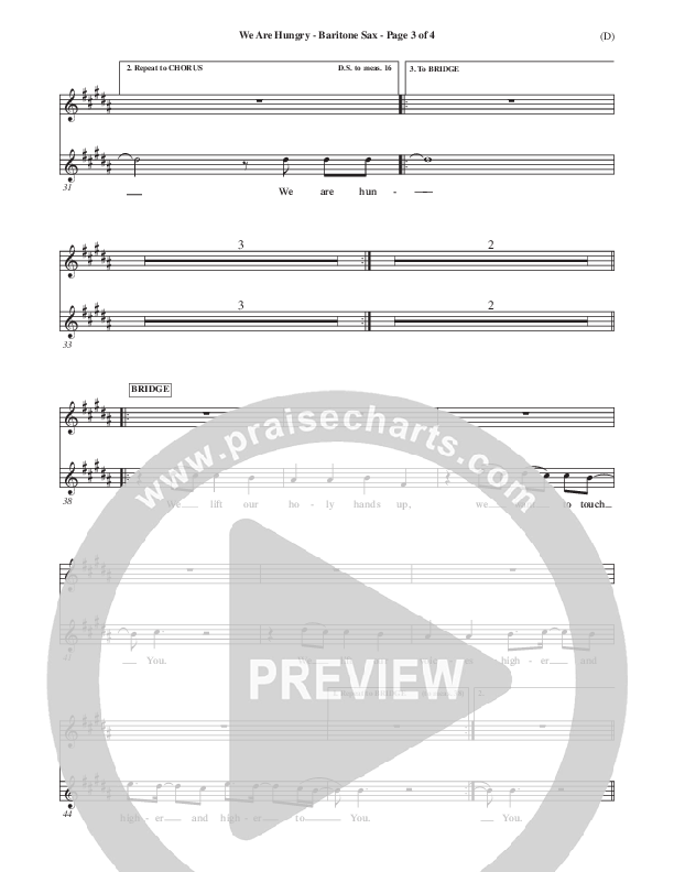 We Are Hungry Bari Sax (Brad Kilman)