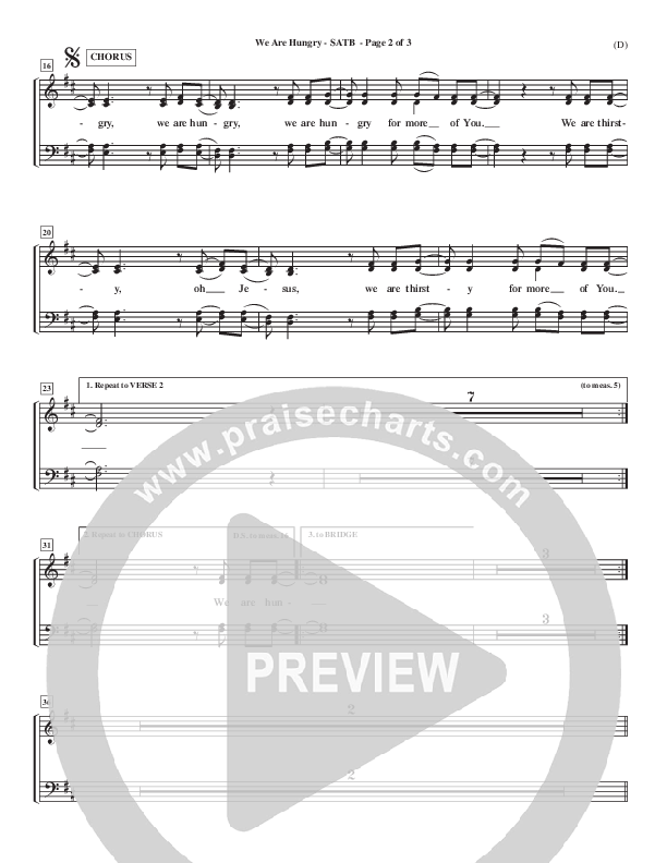 We Are Hungry Choir Vocals (SATB) (Brad Kilman)