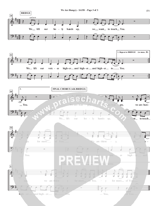 We Are Hungry Choir Vocals (SATB) (Brad Kilman)