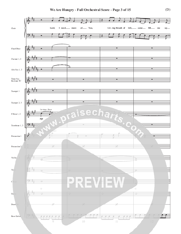We Are Hungry Conductor's Score (Brad Kilman)