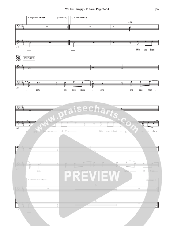 We Are Hungry Contrabass (Brad Kilman)