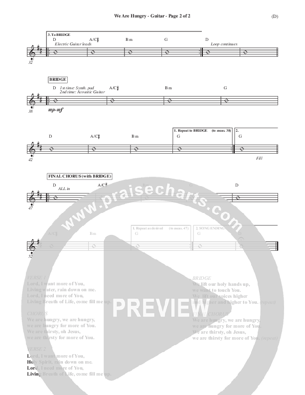 We Are Hungry Guitar (Brad Kilman)