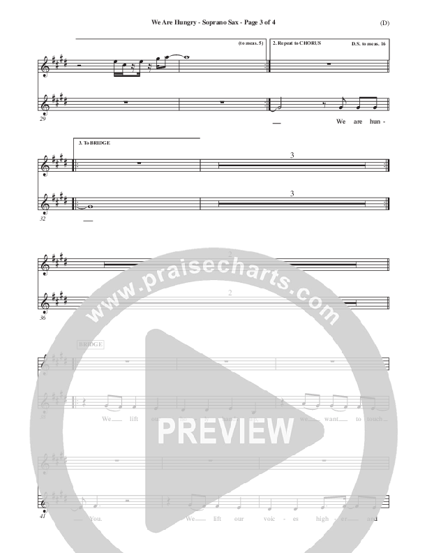 We Are Hungry Soprano Sax (Brad Kilman)