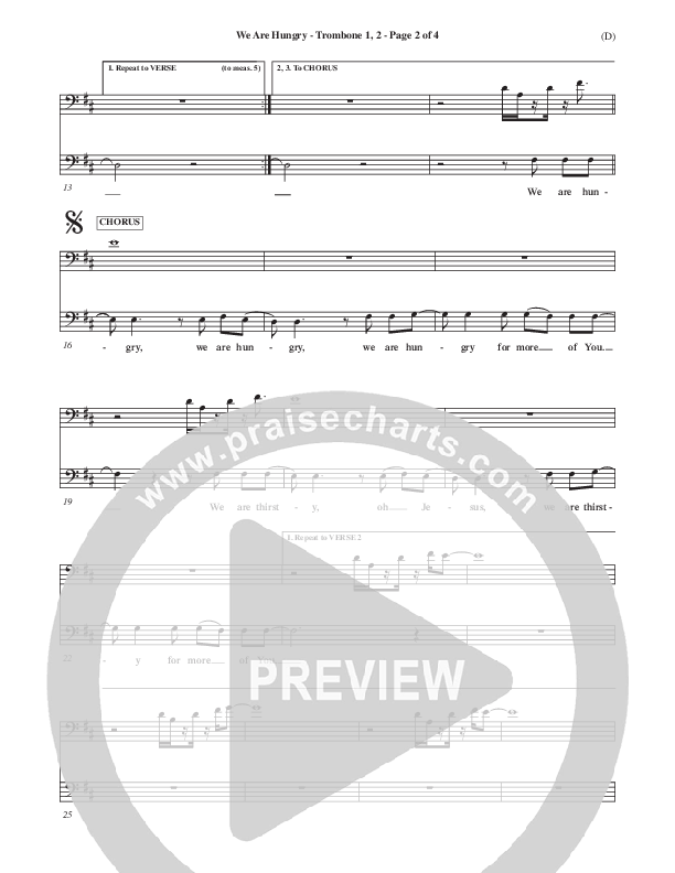 We Are Hungry Trombone 1/2 (Brad Kilman)