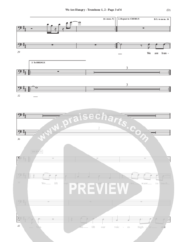 We Are Hungry Trombone 1/2 (Brad Kilman)