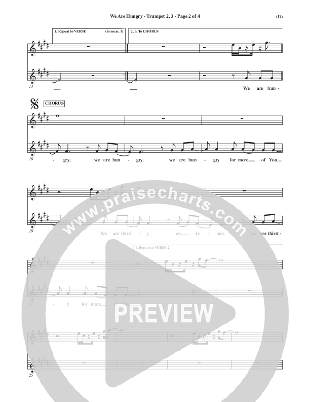 We Are Hungry Trumpet 2/3 (Brad Kilman)