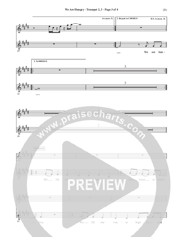 We Are Hungry Trumpet 2/3 (Brad Kilman)