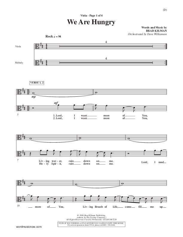 We Are Hungry Viola (Brad Kilman)