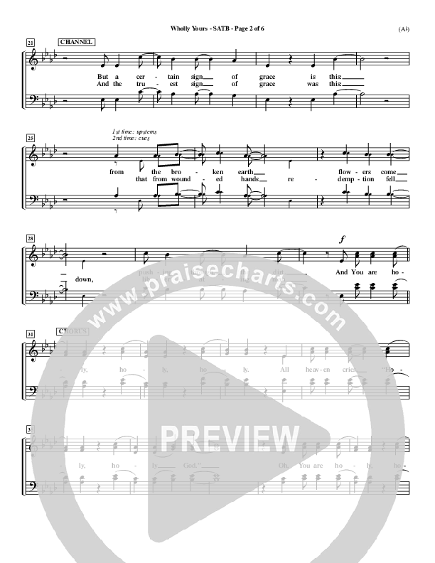 Wholly Yours Choir Vocals (SATB) (David Crowder)