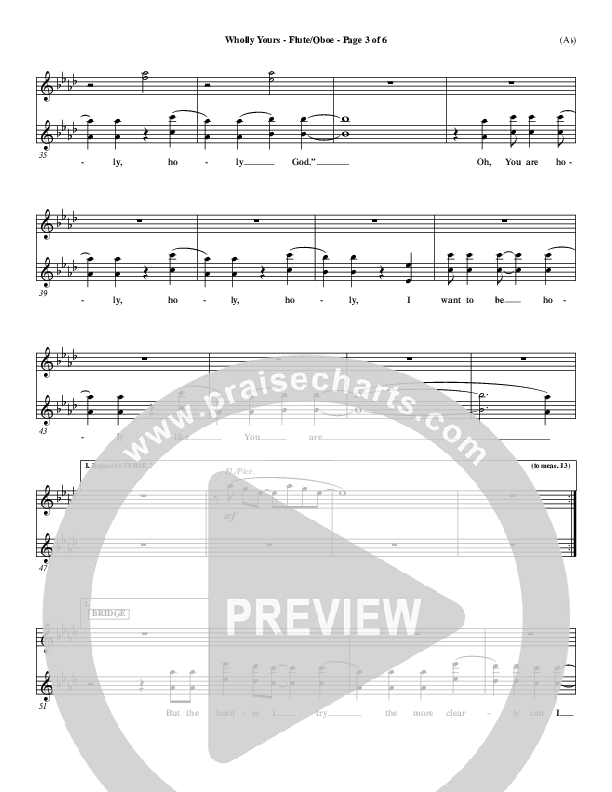 Wholly Yours Flute/Oboe (David Crowder)