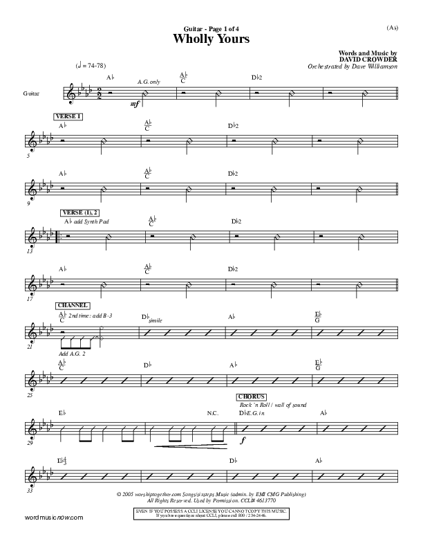 Wholly Yours Guitar (David Crowder)