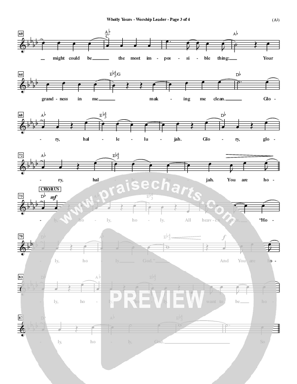 Wholly Yours Lead Sheet (David Crowder)