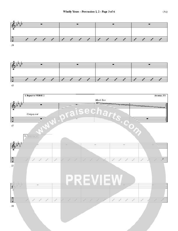 Wholly Yours Percussion 1/2 (David Crowder)