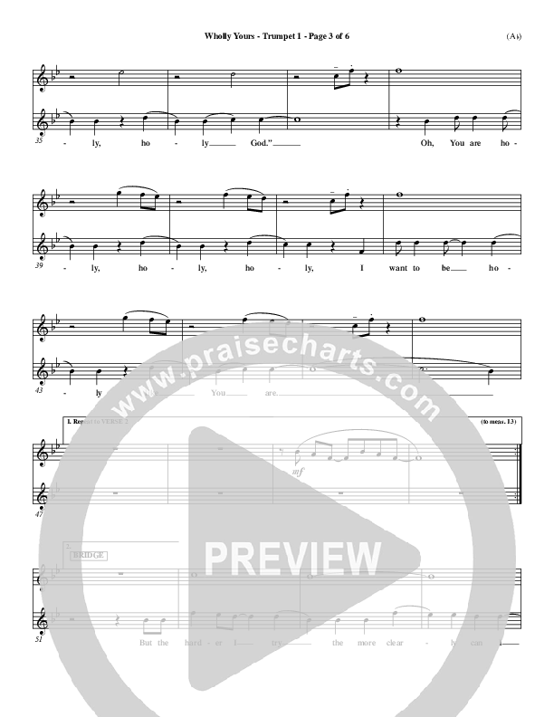 Wholly Yours Trumpet 1 (David Crowder)