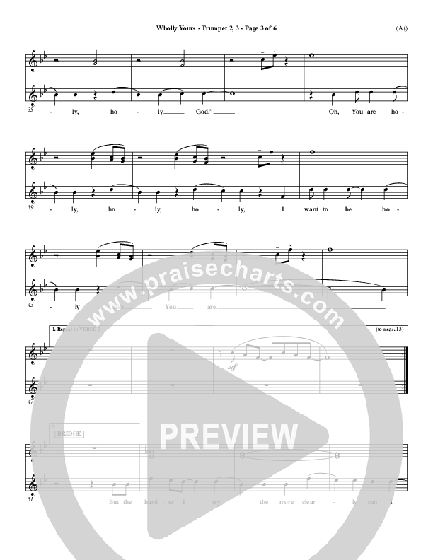 Wholly Yours Trumpet 2/3 (David Crowder)