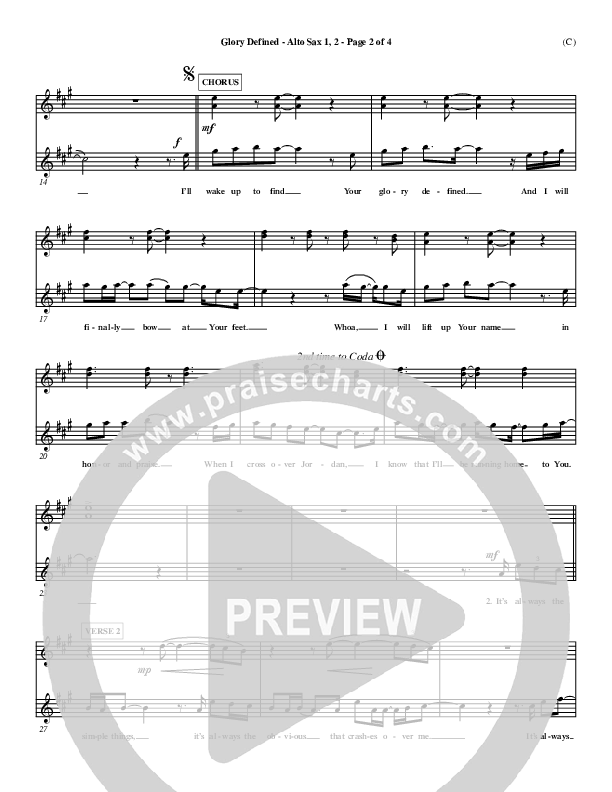 Glory Defined Alto Sax 1/2 (Jason Roy)