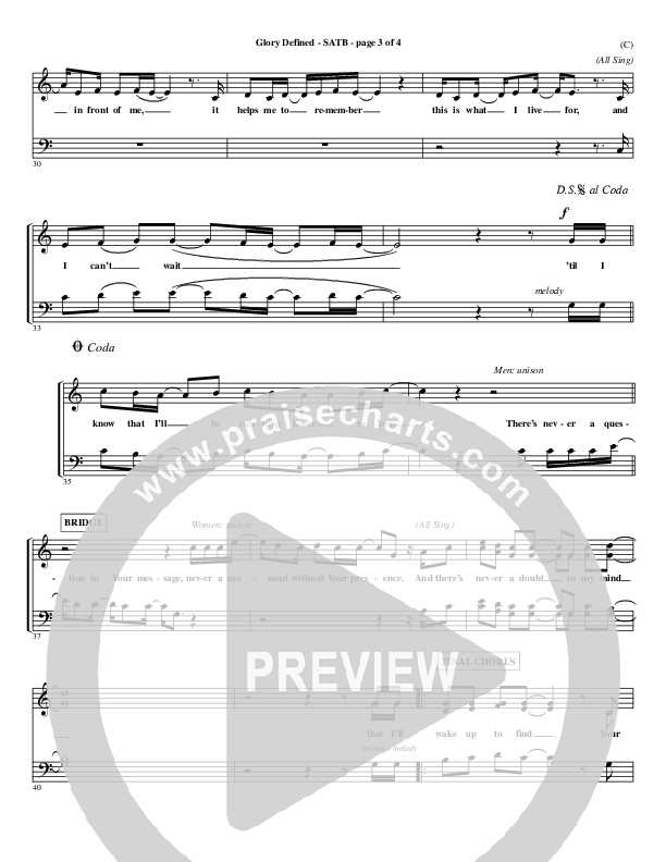 Glory Defined Choir Vocals (SATB) (Jason Roy)