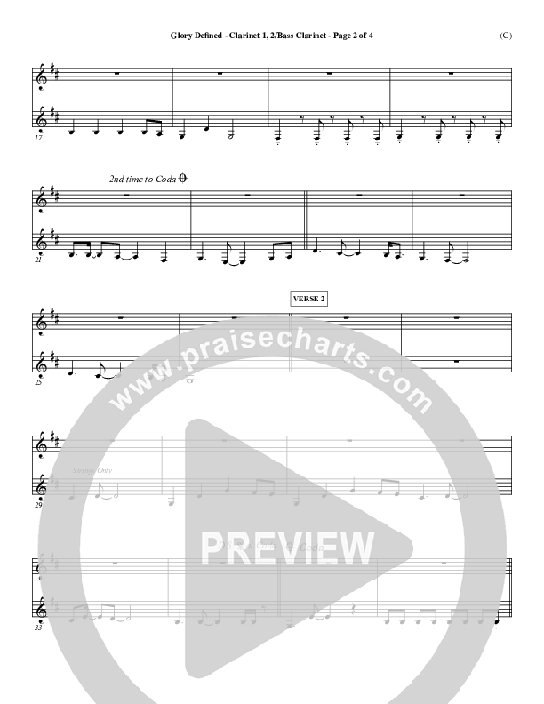 Glory Defined Clarinet 1/2, Bass Clarinet (Jason Roy)