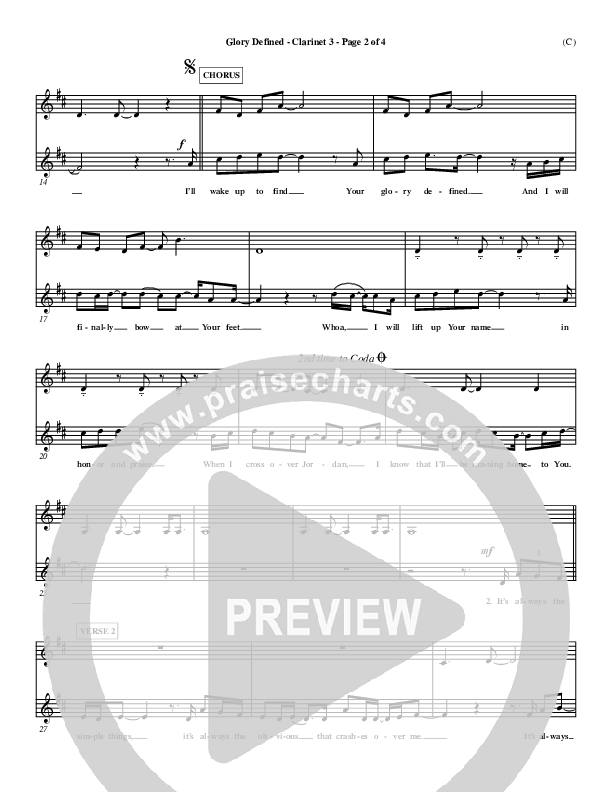 Glory Defined Clarinet 3 (Jason Roy)