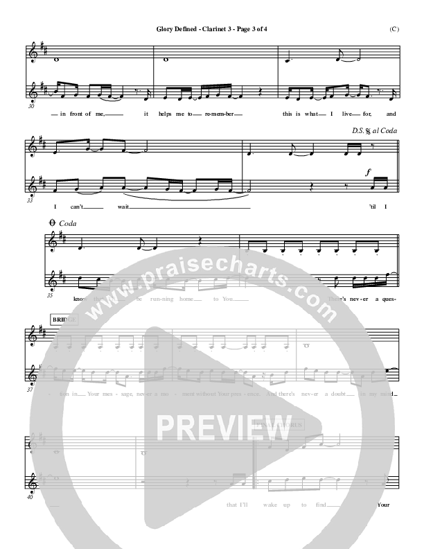 Glory Defined Clarinet 3 (Jason Roy)