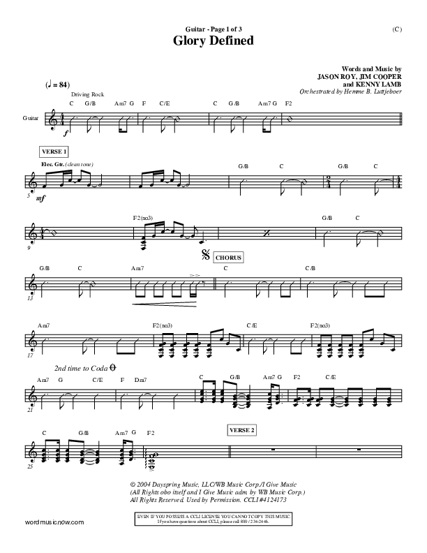 Glory Defined Guitar (Jason Roy)