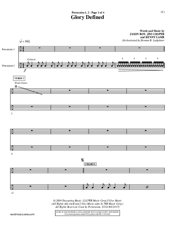 Glory Defined Percussion 1/2 (Jason Roy)