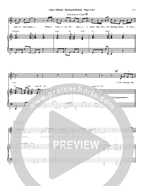 Glory Defined Lead Sheet (Jason Roy)