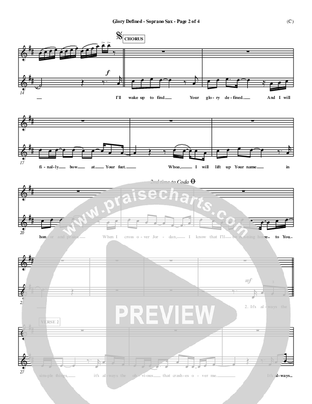 Glory Defined Soprano Sax (Jason Roy)