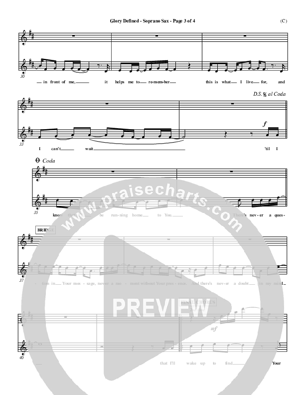 Glory Defined Soprano Sax (Jason Roy)