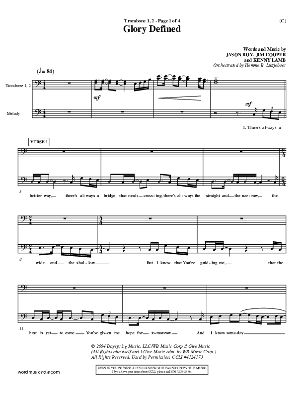 Glory Defined Trombone 1/2 (Jason Roy)