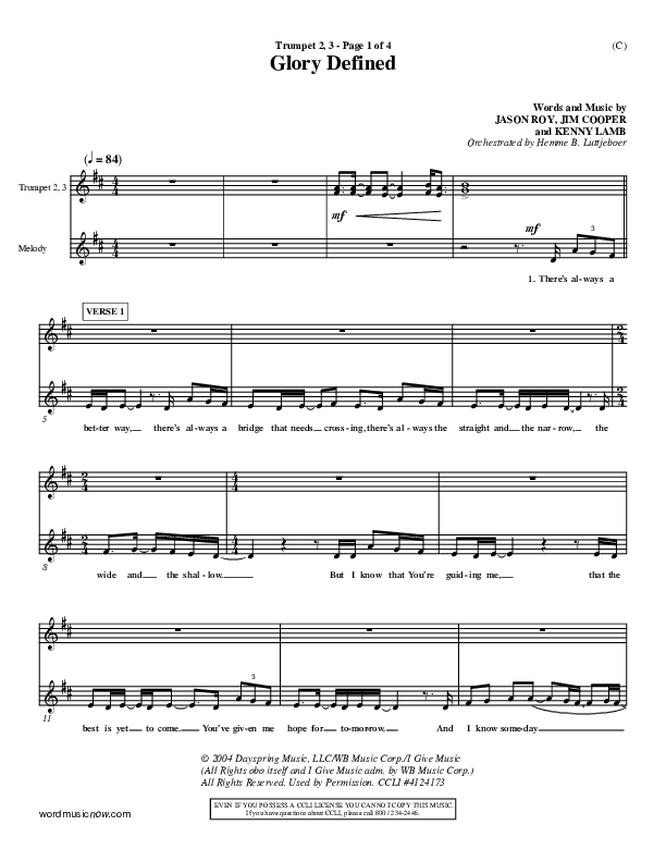 Glory Defined Trumpet 2/3 (Jason Roy)