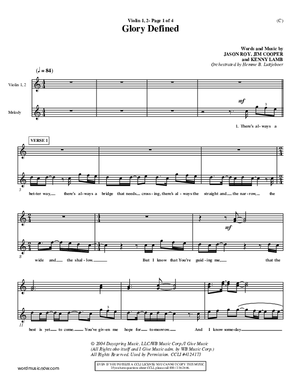 Glory Defined Violin 1/2 (Jason Roy)