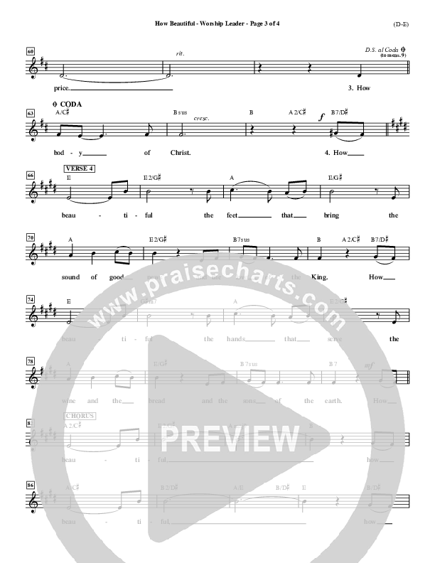 How Beautiful Lead Sheet (Twila Paris)