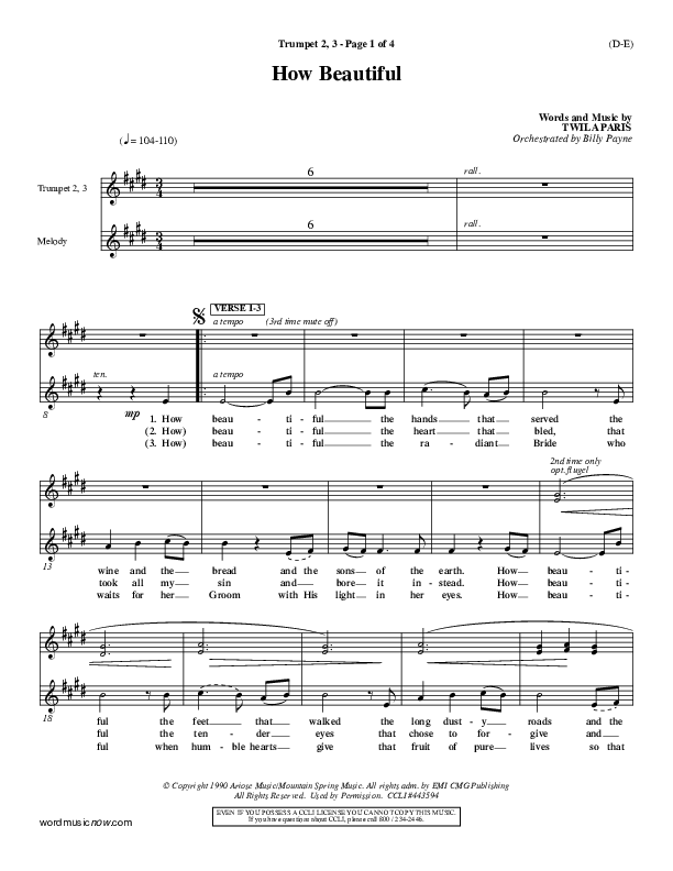 How Beautiful Trumpet 2/3 (Twila Paris)