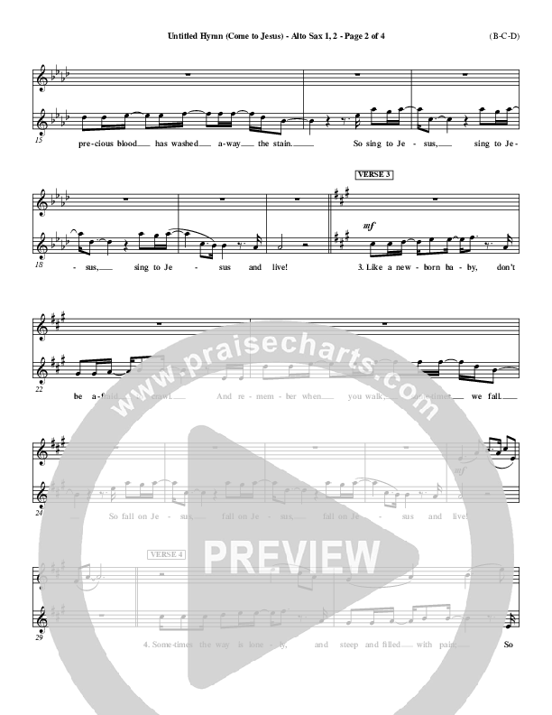 Untitled Hymn (Come To Jesus) Alto Sax 1/2 (Chris Rice)