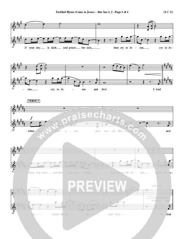 Untitled Hymn (Come To Jesus) Alto Sax 1/2 (Chris Rice)