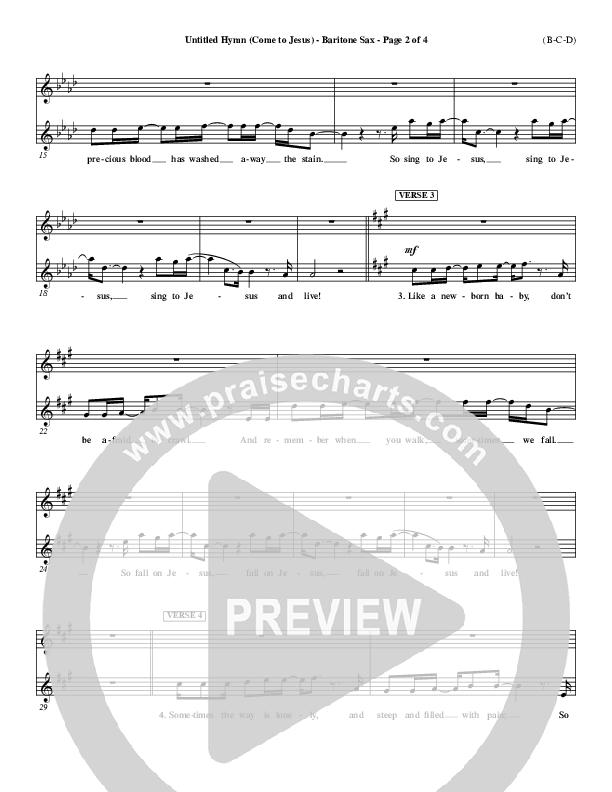 Untitled Hymn (Come To Jesus) Bari Sax (Chris Rice)