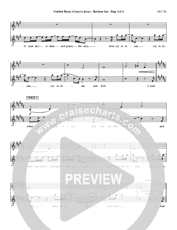 Untitled Hymn (Come To Jesus) Bari Sax (Chris Rice)