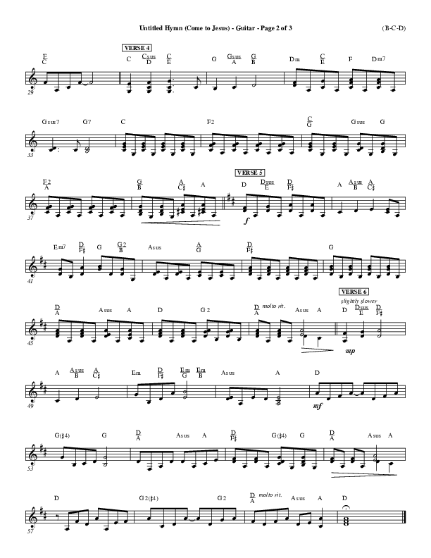 Untitled Hymn (Come To Jesus) Rhythm Chart (Chris Rice)